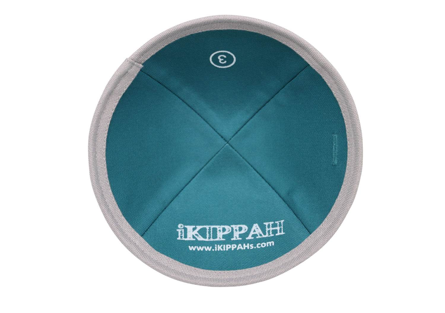 Close-up of Gray Linen Kippah rim trim detail