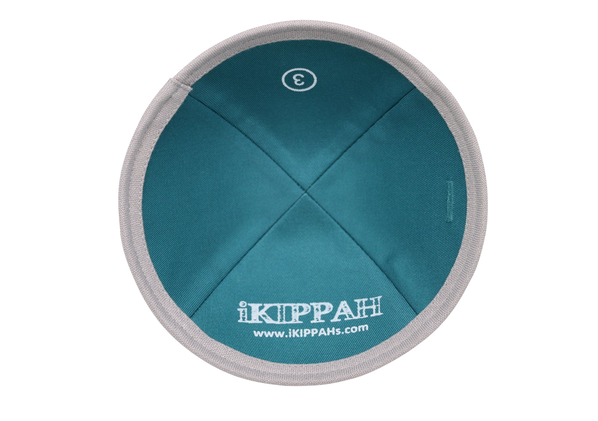 Close-up of Gray Linen Kippah rim trim detail