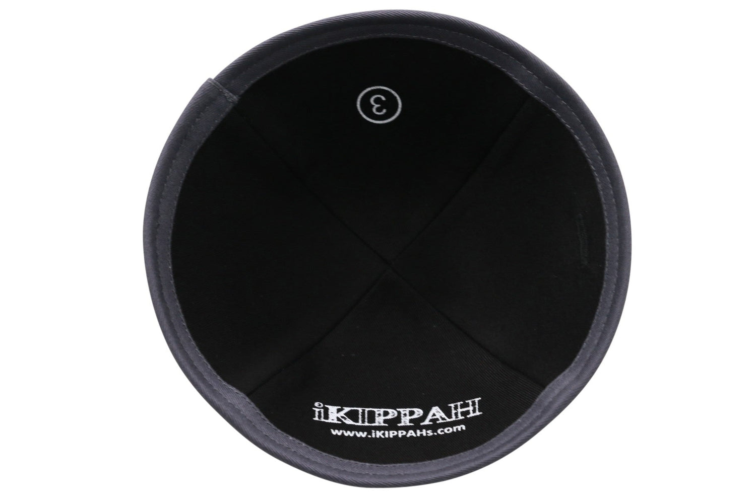 Close-up of Black Velvet Kippah rim trim detail