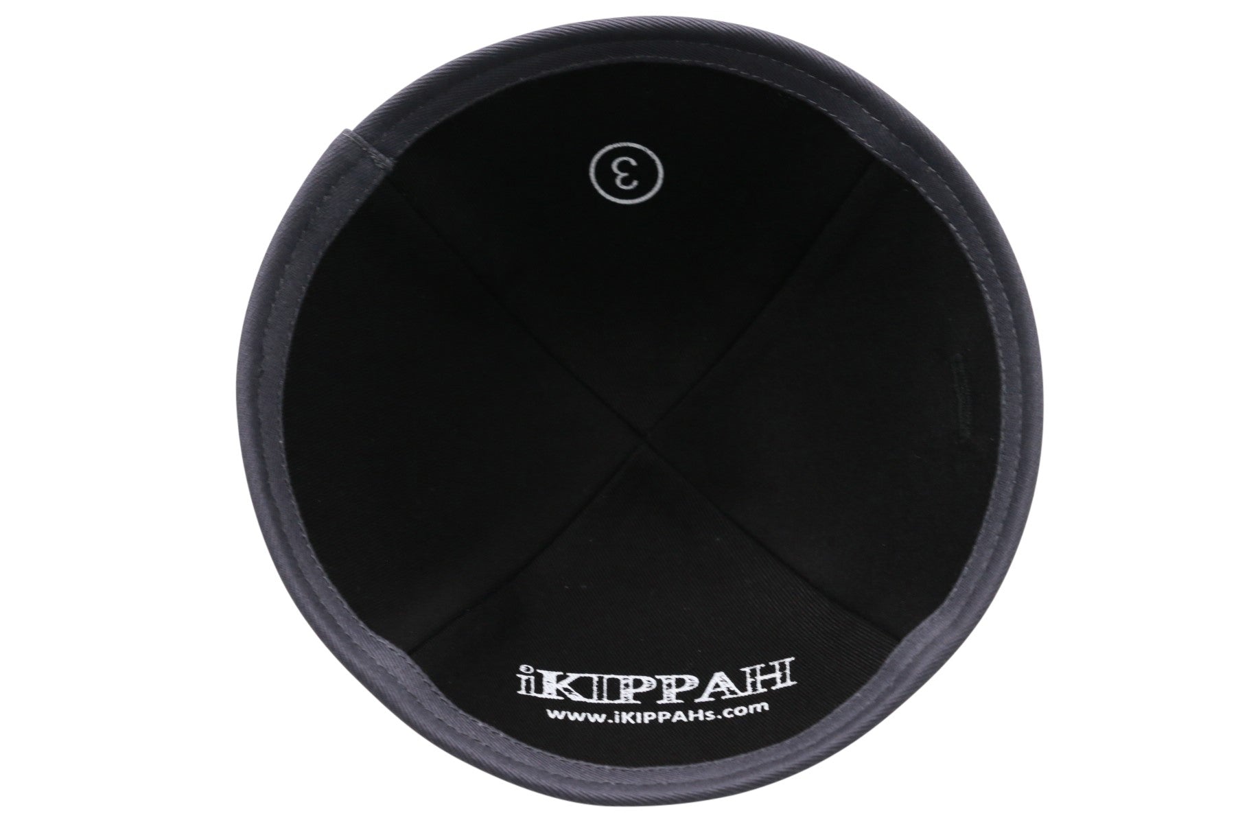 Close-up of Black Velvet Kippah rim trim detail