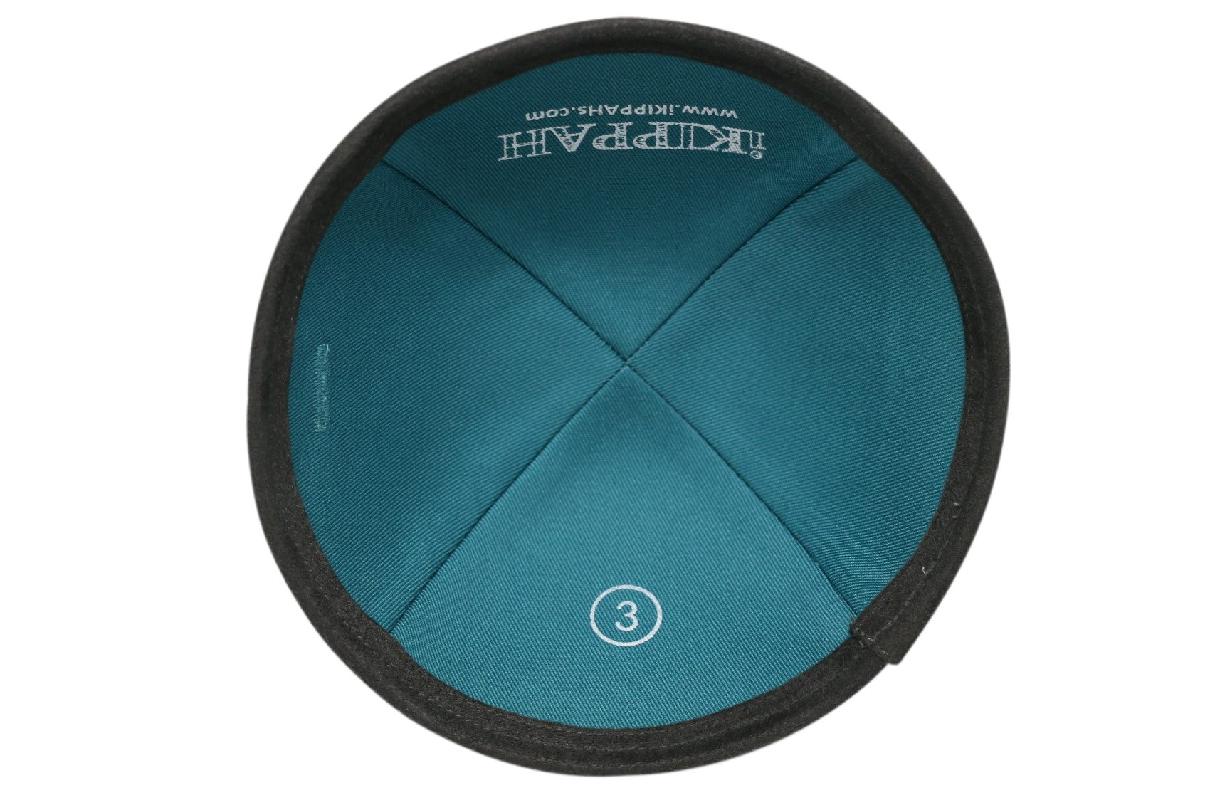 Gray Suede Kippah - side view showing six-panel design