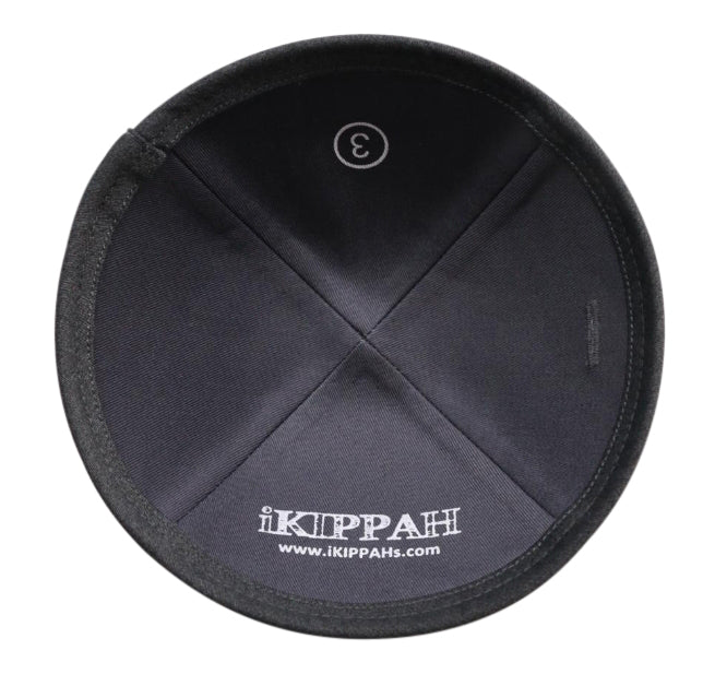 Close-up of Gray Yarmulka Kippah lining and stitching