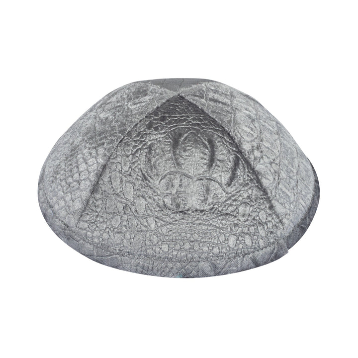 Crocodile Kippah – Gray Velvet Yarmulke