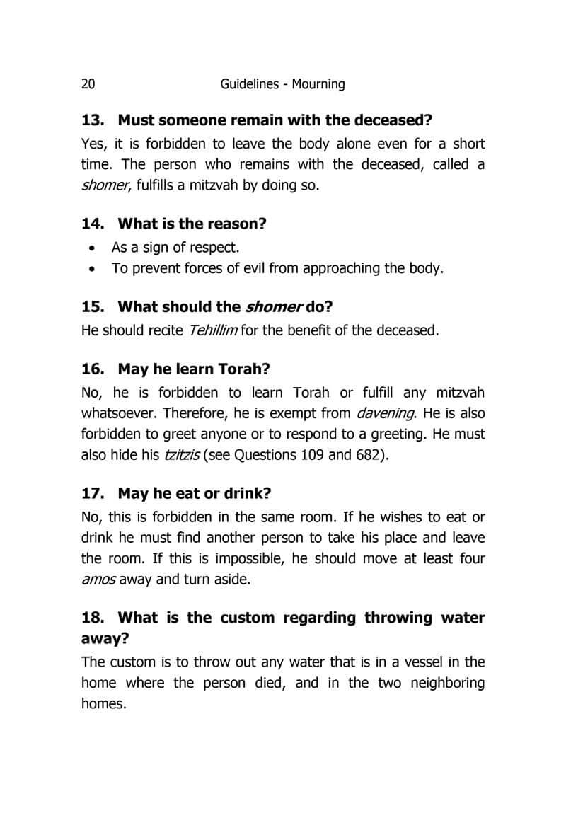 Guidelines Laws of Mourning