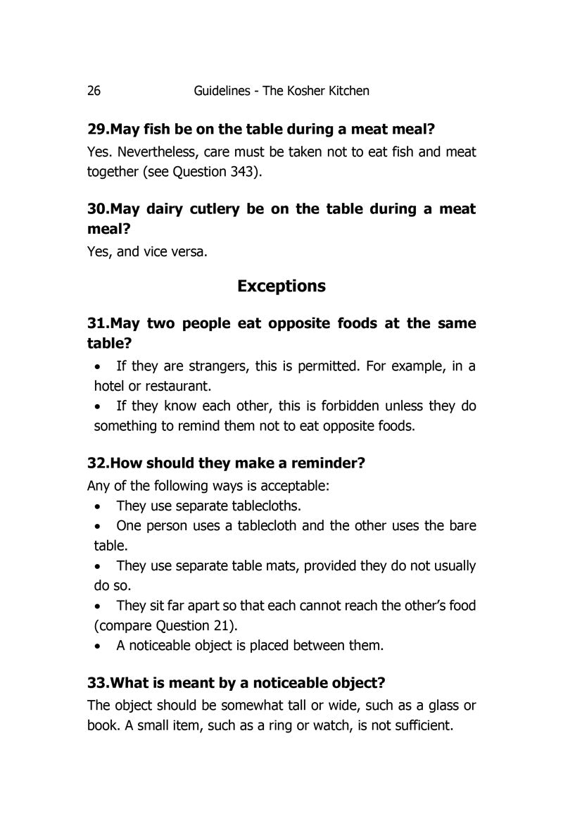 Guidelines The Kosher Kitchen