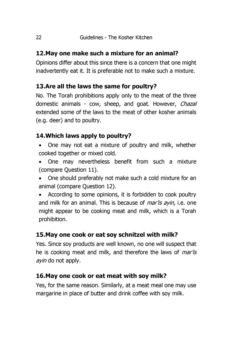Guidelines The Kosher Kitchen