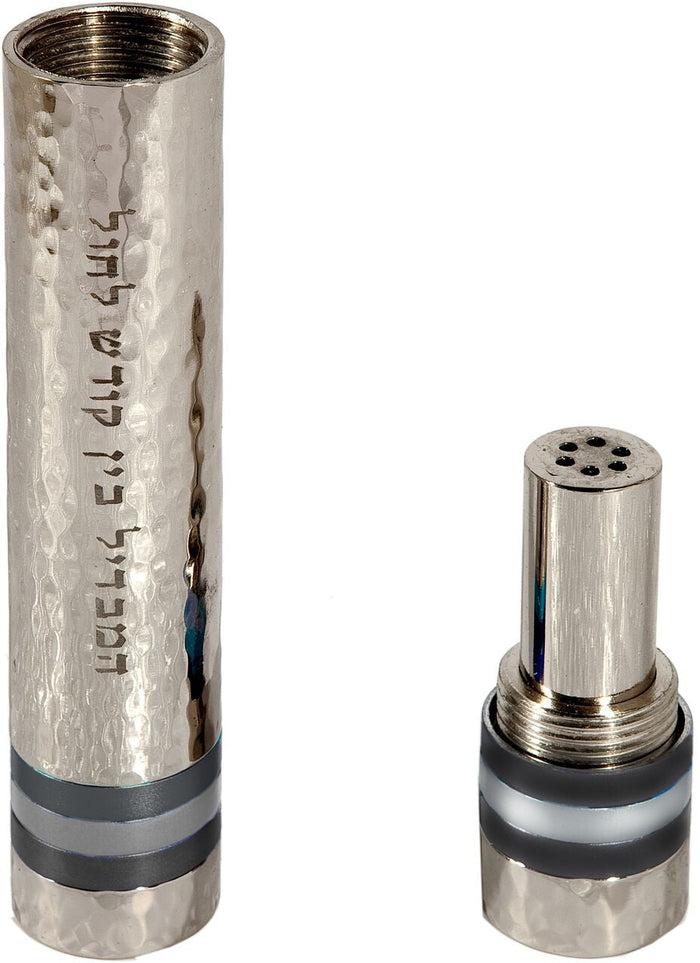 Emanuel Hammered Travel Havdallah Set- Black Rings (EM-HAD4)