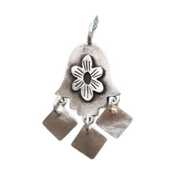 Hamsa Necklace, Sterling Silver Folklorica, Emily Rosenfeld, front view