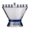Hanukkah Menorah, Crystal, Clear with Blue Band, front view