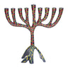 Hanukkah Menorah, Painted, Medium, 9.2 in, front view