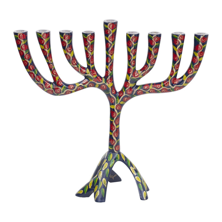 Hanukkah Menorah, Pomegranates or Layers, 10.4 in, front view