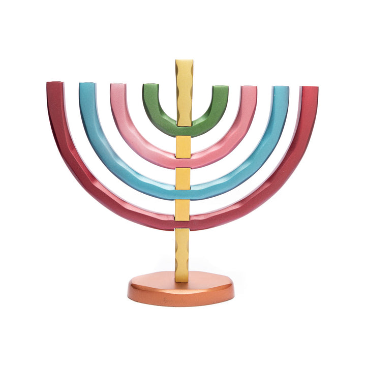 Hanukkah Menorah, Nested Curved Branches on Rounded Base, front view