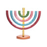 Hanukkah Menorah, Nested Curved Branches on Rounded Base, front view