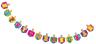 Happy Chanukah banner of colorful dreidel shaped letter cards