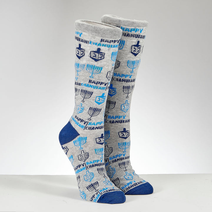 Rite Lite Happy Chanukah Adult Crew Socks, Cotton Blend