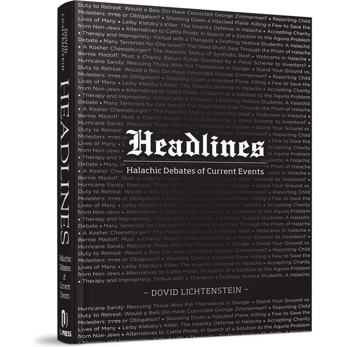 Headlines — Dovid Lichtenstein hardcover | Judaica Square Lakewood