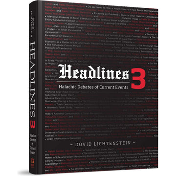 Headlines 3 front cover — Dovid Lichtenstein, hardcover, published by Menucha Publishers