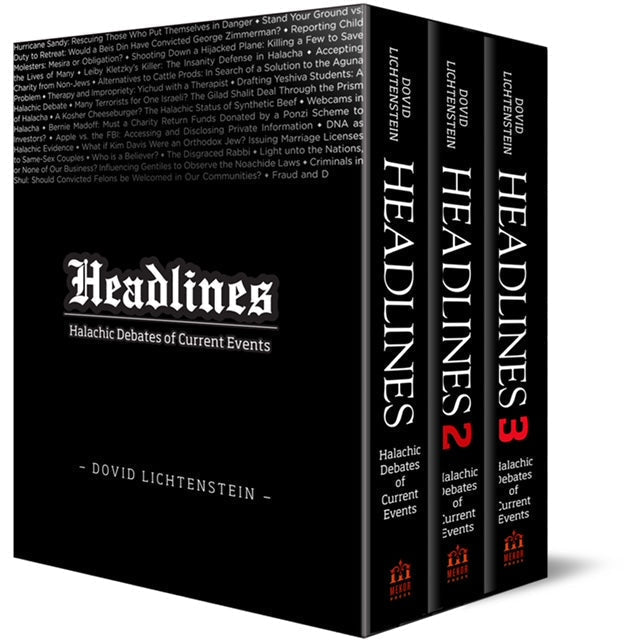 Headlines (Three Volume Set) — Dovid Lichtenstein hardcover | Judaica Square Lakewood
