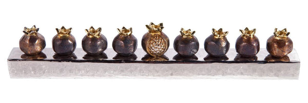 Emanuel Strip Chanukah Menorah Pomegranates-- Copper (EM-HK1)