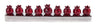 Emanuel Strip Chanukah Menorah Pomegranates-- Red (EM-HK4)