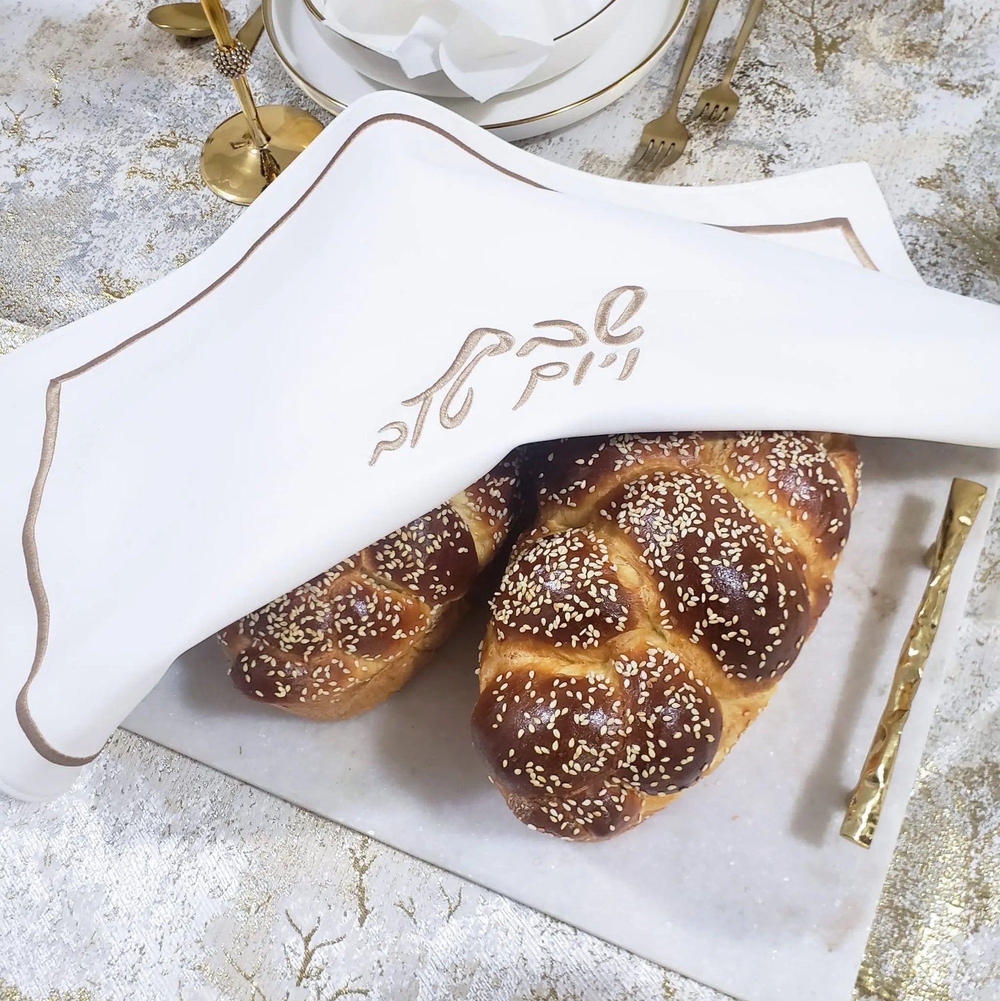 Hotel Style Challah Cover (Black) — Hotel-Style Black Leather Cover view 3 | Judaica Square Lakewood