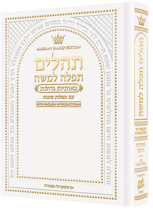 Hebrew Only, Large Type Tehillim with English Introductions White Pocket Size — Tehillim hardcover | Judaica Square Lakewood