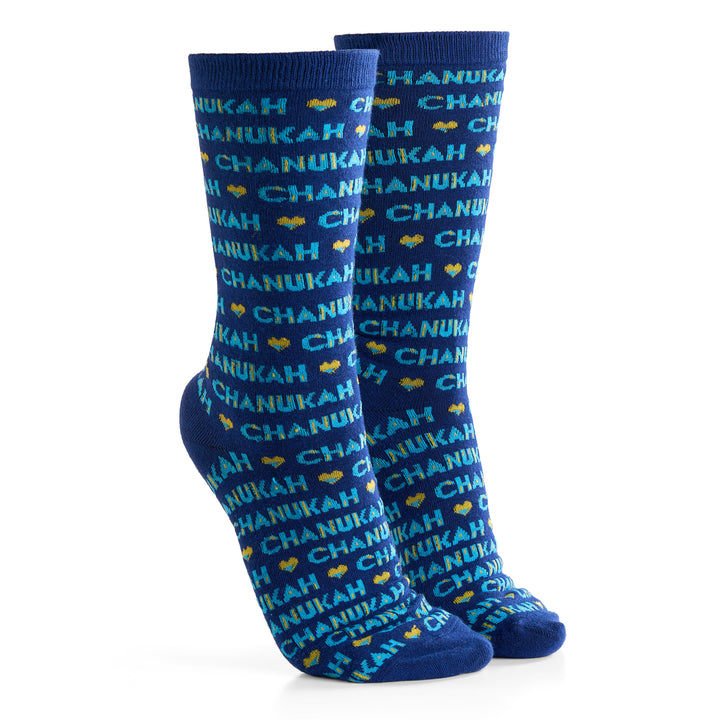 Rite Lite I Love Chanukah Adult Crew Socks, Cotton Blend