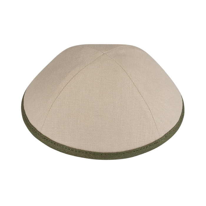 Beige Linen Kippah - iKippah by Judaica Square