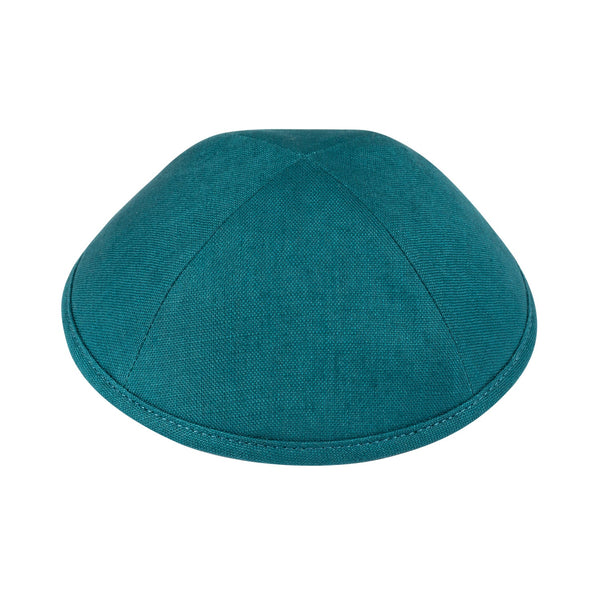 Blue Linen Kippah - iKippah by Judaica Square