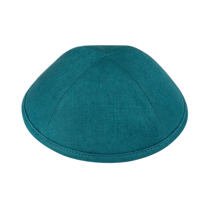 Blue Linen Kippah - iKippah by Judaica Square