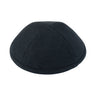 Front angled view of iKippah forest green wool kippah