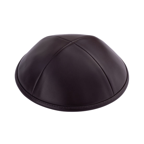 Brown Leather Kippah for Shabbos - iKippah by Judaica Square