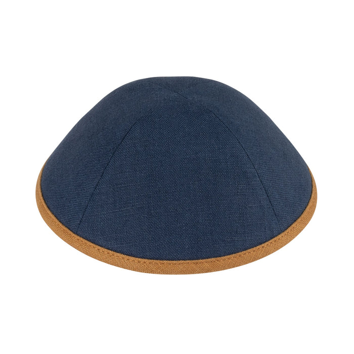 Navy Linen Kippah - iKippah by Judaica Square