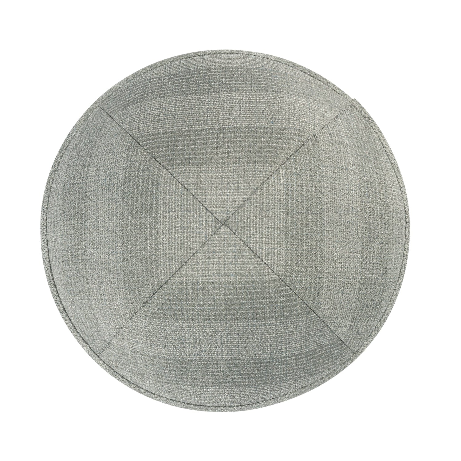 Gray Yarmulka Kippah - side view showing six-panel design