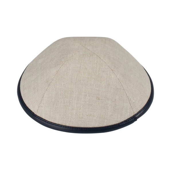 Navy Linen Kippah - iKippah by Judaica Square