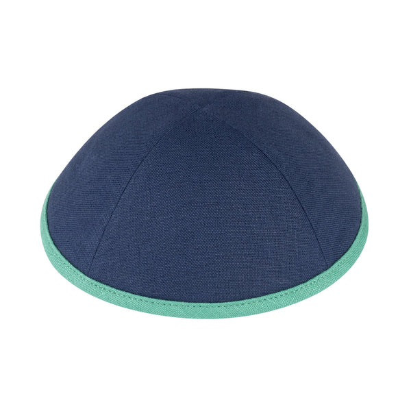 Navy Linen Kippah - iKippah by Judaica Square