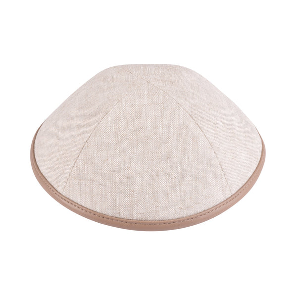 Tan Linen Kippah - iKippah by Judaica Square