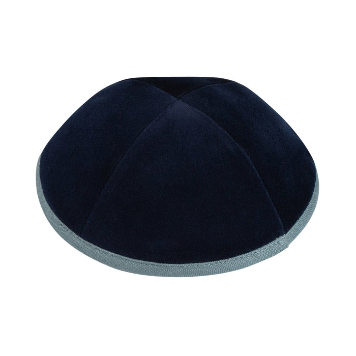 Navy Velvet Kippah for Bar Mitzvah - iKippah by Judaica Square