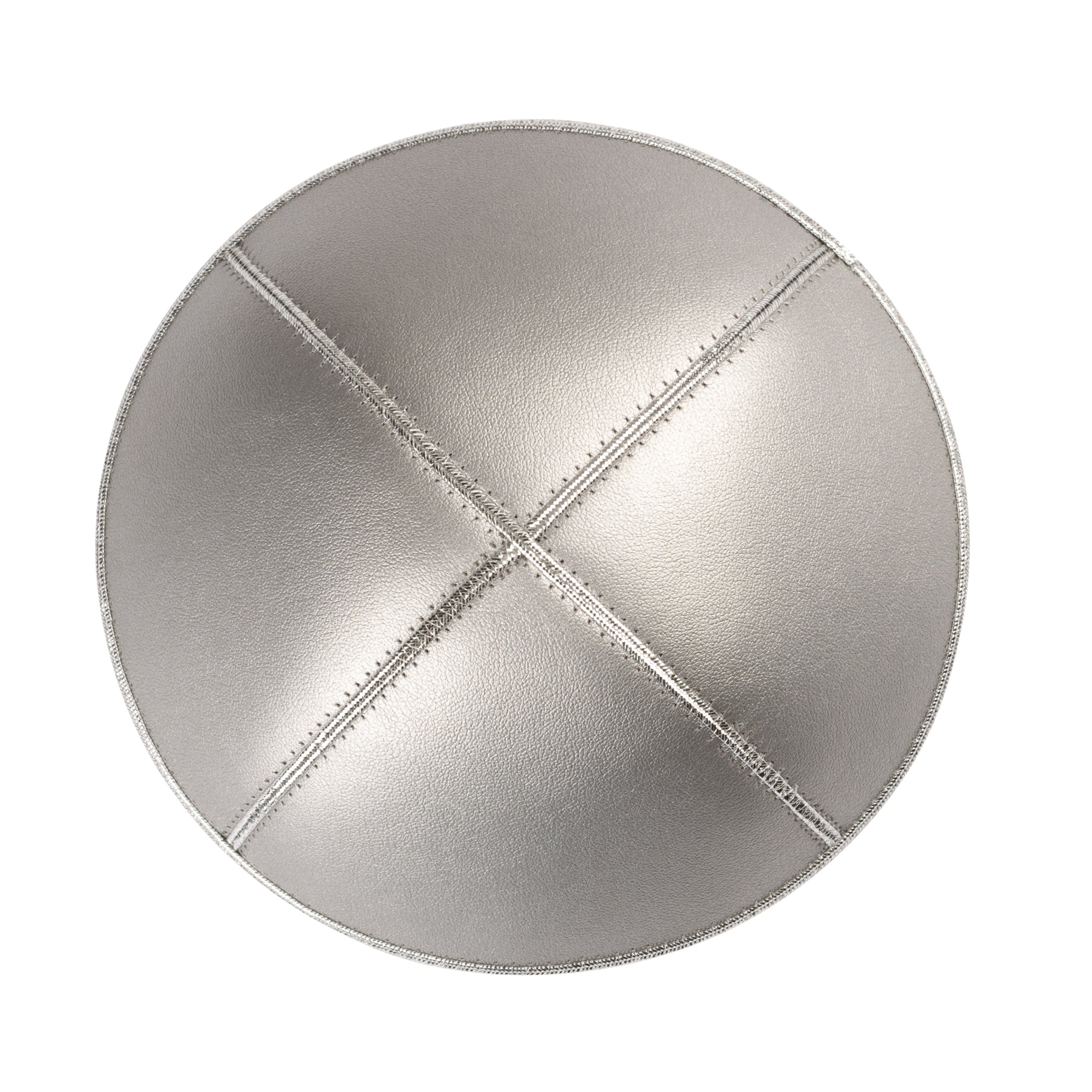 Leather Kippah - side view showing six-panel design