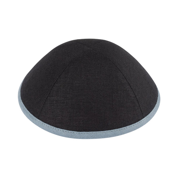 Black Linen Kippah - iKippah by Judaica Square