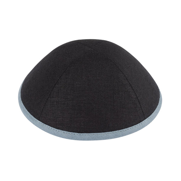 Black Linen Kippah - iKippah by Judaica Square