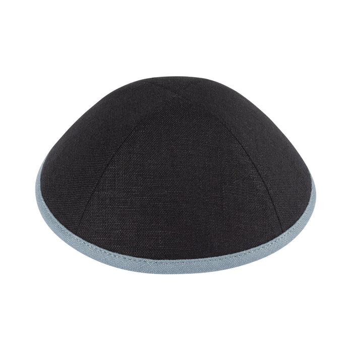 Black Linen Kippah - iKippah by Judaica Square