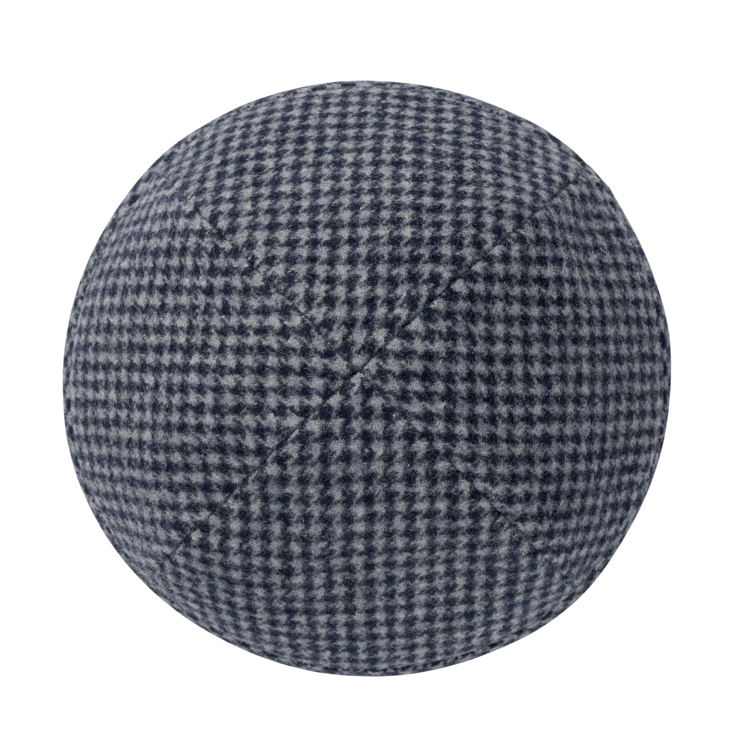 Gray Cotton Kippah - side view showing six-panel design