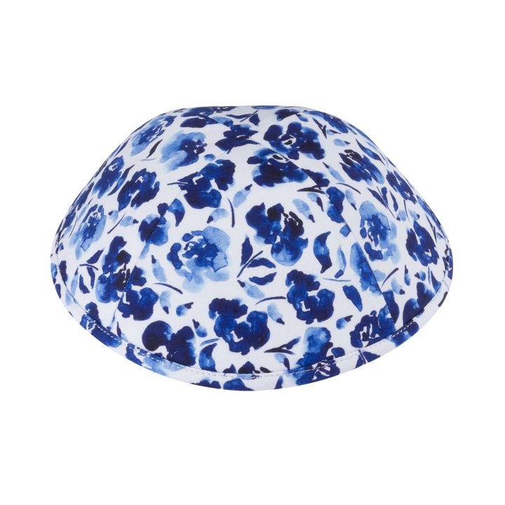 Blue Floral Kippah – Watercolor Yarmulke