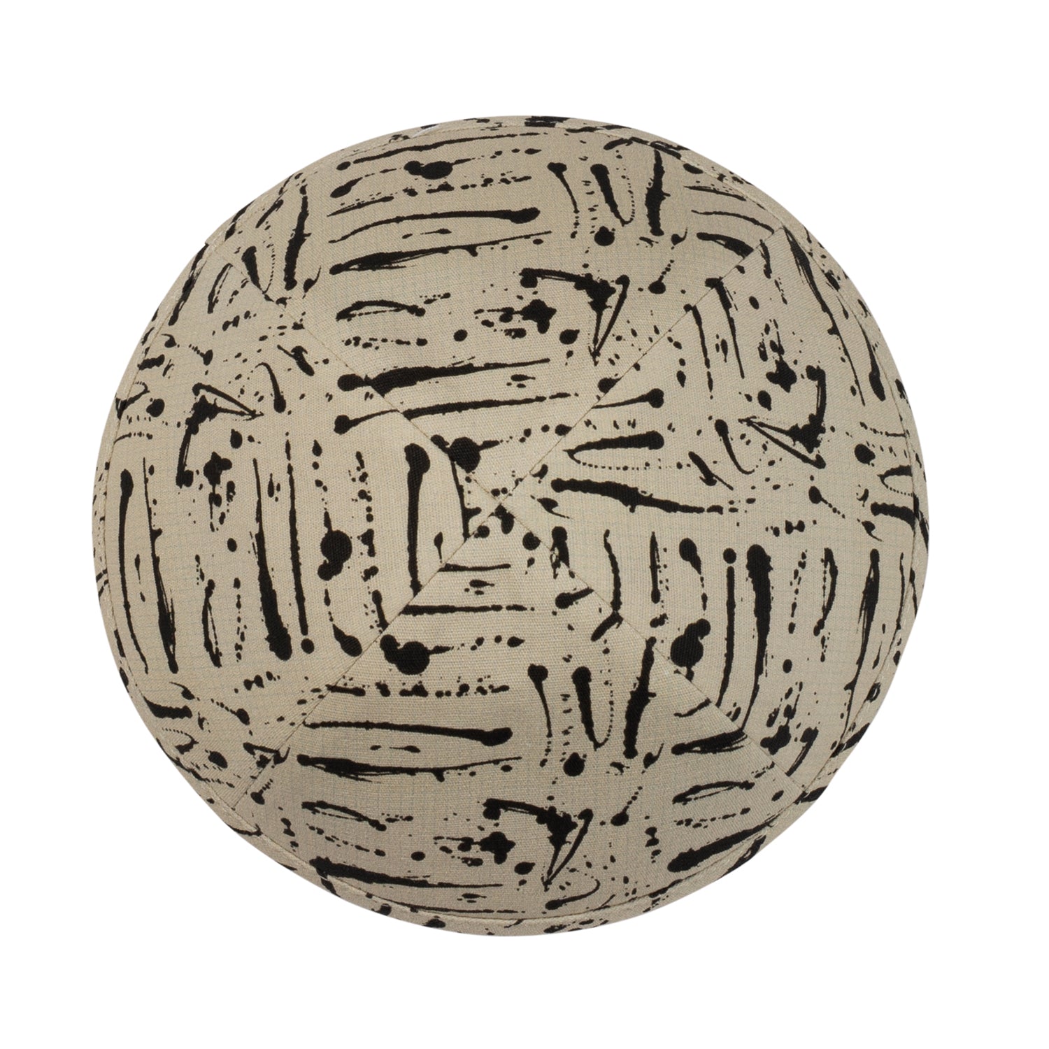 Black Yarmulka Kippah - side view showing six-panel design