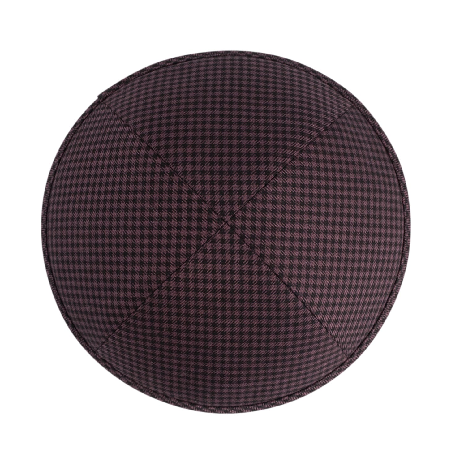 Black Cotton Kippah - side view showing six-panel design