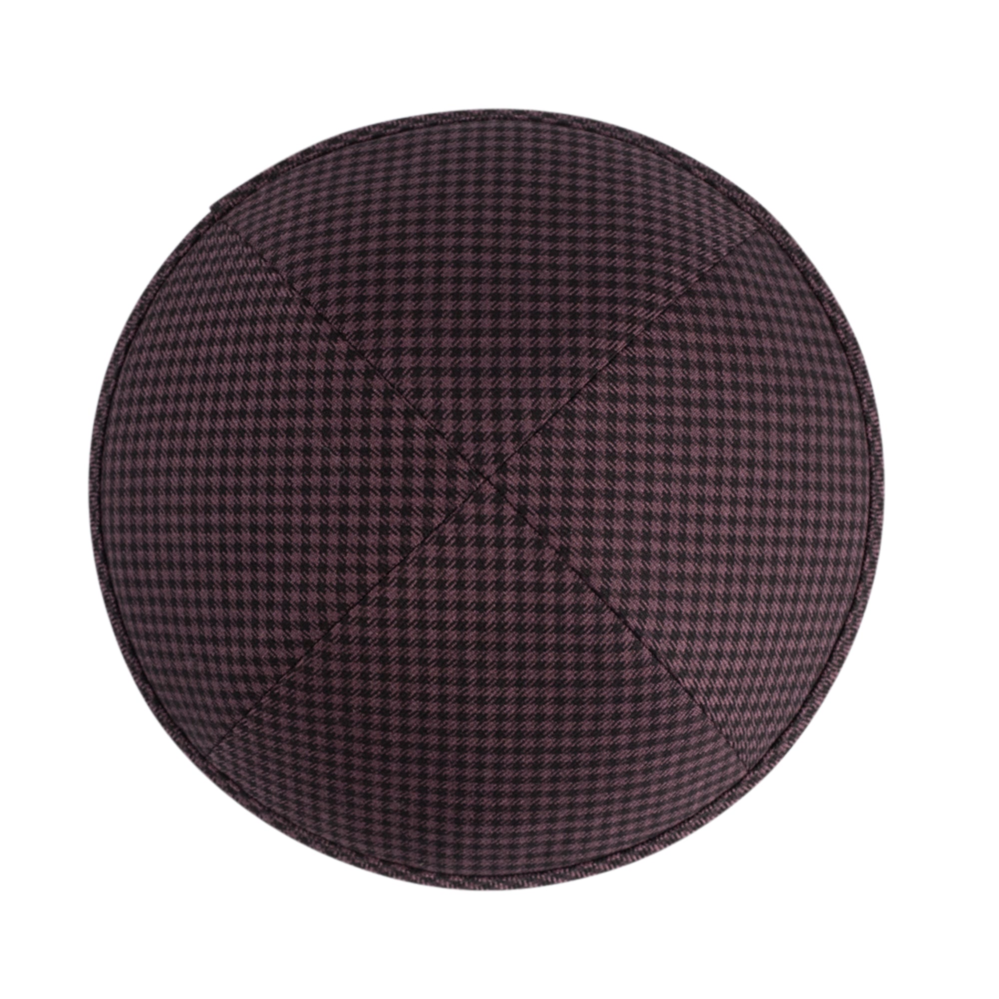 Black Cotton Kippah - side view showing six-panel design