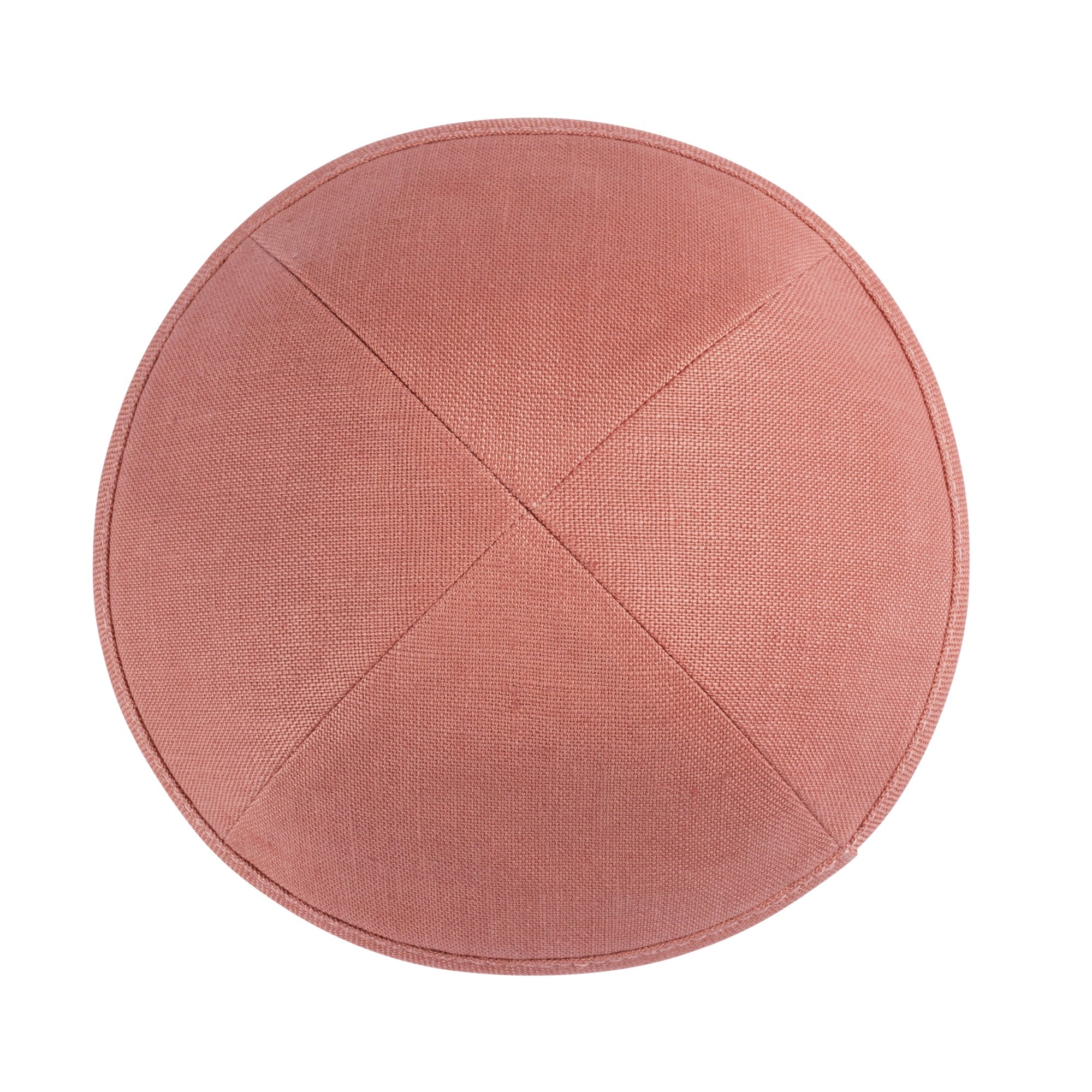 Linen Kippah - side view showing six-panel design
