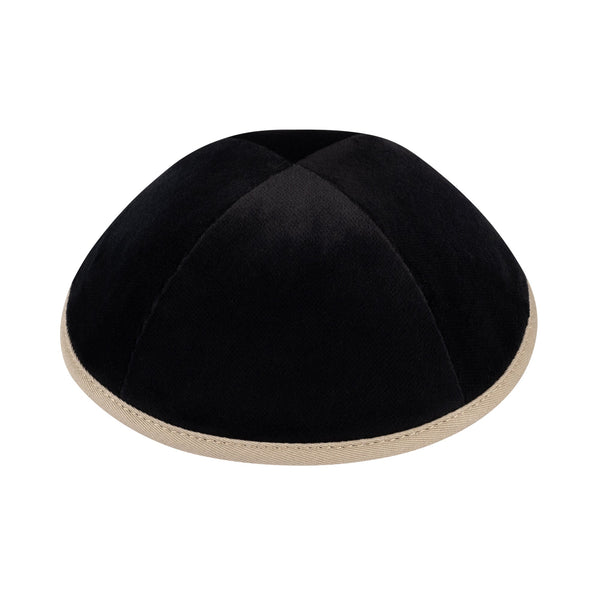 Tan Velvet Kippah for Bar Mitzvah - iKippah by Judaica Square