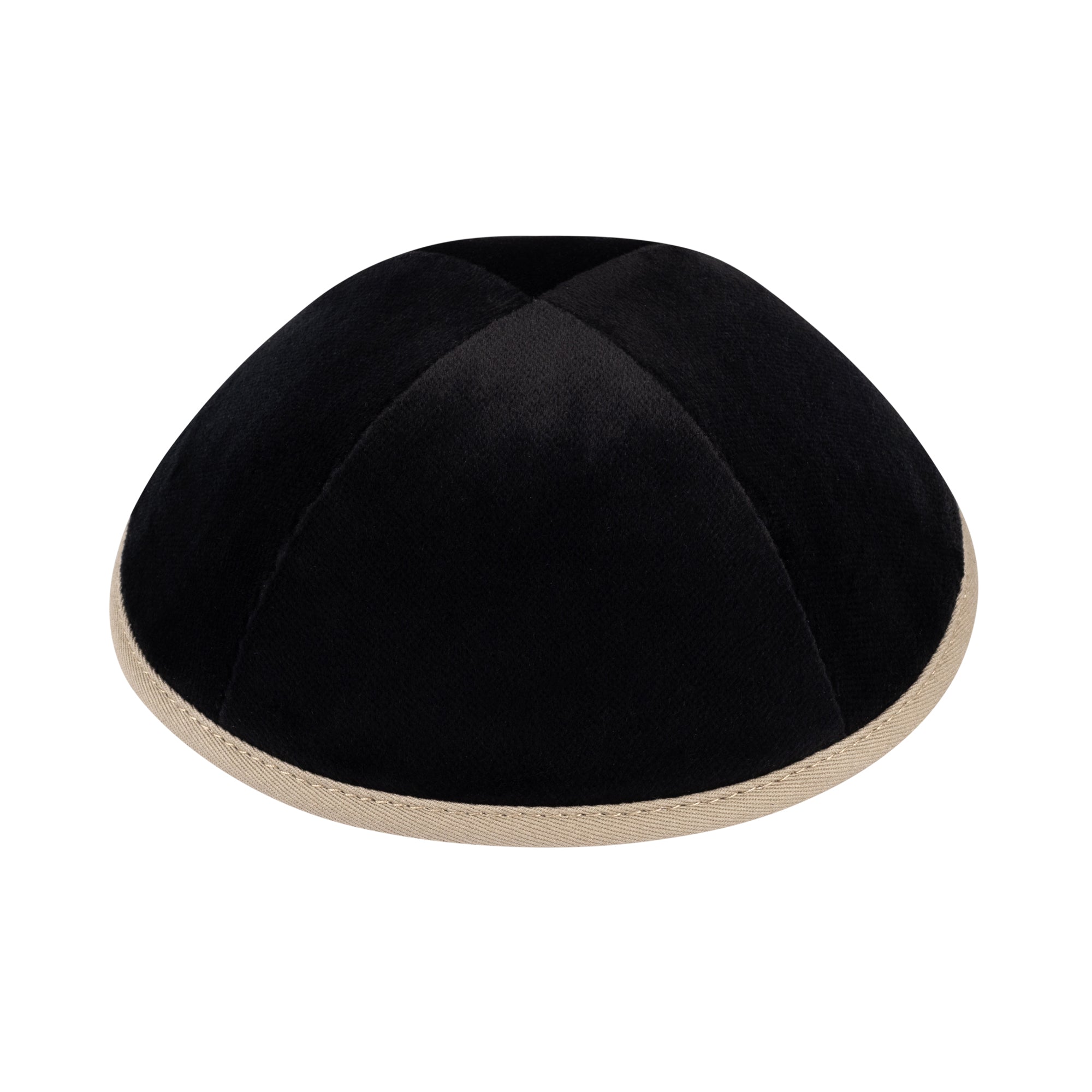 Tan Velvet Kippah for Bar Mitzvah - iKippah by Judaica Square